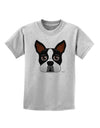Cute Boston Terrier Dog Face Childrens T-Shirt-Childrens T-Shirt-TooLoud-AshGray-X-Small-Davson Sales