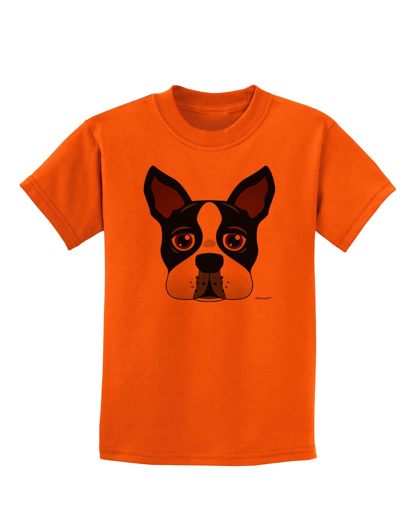 Cute Boston Terrier Dog Face Childrens T-Shirt-Childrens T-Shirt-TooLoud-Orange-X-Small-Davson Sales