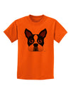 Cute Boston Terrier Dog Face Childrens T-Shirt-Childrens T-Shirt-TooLoud-Orange-X-Small-Davson Sales