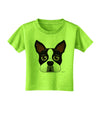 Cute Boston Terrier Dog Face Toddler T-Shirt-Toddler T-Shirt-TooLoud-Lime-Green-2T-Davson Sales