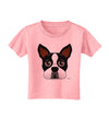 Cute Boston Terrier Dog Face Toddler T-Shirt-Toddler T-Shirt-TooLoud-Candy-Pink-2T-Davson Sales