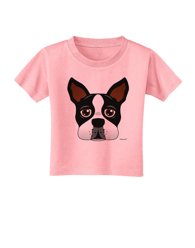 Cute Boston Terrier Dog Face Toddler T-Shirt-Toddler T-Shirt-TooLoud-Candy-Pink-2T-Davson Sales