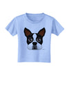 Cute Boston Terrier Dog Face Toddler T-Shirt-Toddler T-Shirt-TooLoud-Aquatic-Blue-2T-Davson Sales