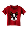 Cute Boston Terrier Dog Face Toddler T-Shirt Dark-Toddler T-Shirt-TooLoud-Clover-Green-2T-Davson Sales