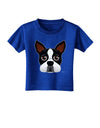 Cute Boston Terrier Dog Face Toddler T-Shirt Dark-Toddler T-Shirt-TooLoud-Red-2T-Davson Sales