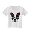 Cute Boston Terrier Dog Face Toddler T-Shirt-Toddler T-Shirt-TooLoud-White-2T-Davson Sales