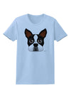 Cute Boston Terrier Dog Face Womens T-Shirt-Womens T-Shirt-TooLoud-Light-Blue-X-Small-Davson Sales