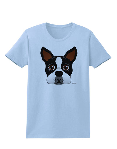 Cute Boston Terrier Dog Face Womens T-Shirt-Womens T-Shirt-TooLoud-Light-Blue-X-Small-Davson Sales