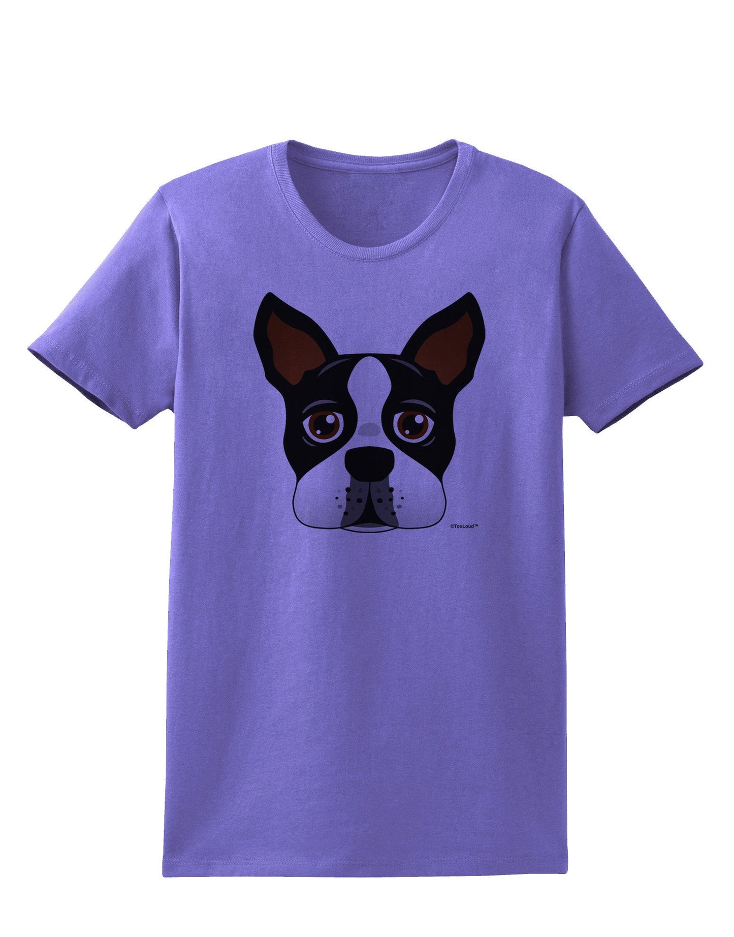 Cute Boston Terrier Dog Face Womens T-Shirt-Womens T-Shirt-TooLoud-Violet-X-Small-Davson Sales