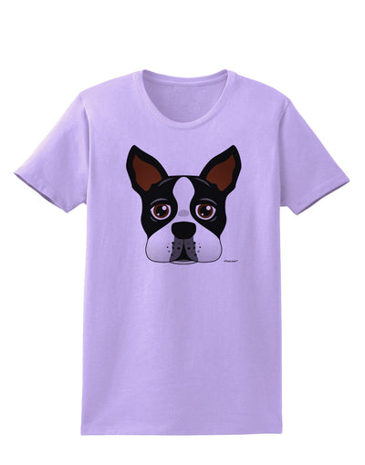 Cute Boston Terrier Dog Face Womens T-Shirt-Womens T-Shirt-TooLoud-Lavender-X-Small-Davson Sales