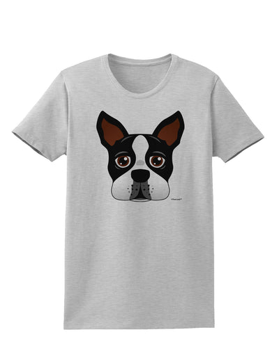 Cute Boston Terrier Dog Face Womens T-Shirt-Womens T-Shirt-TooLoud-AshGray-X-Small-Davson Sales