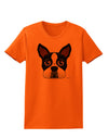 Cute Boston Terrier Dog Face Womens T-Shirt-Womens T-Shirt-TooLoud-Orange-X-Small-Davson Sales