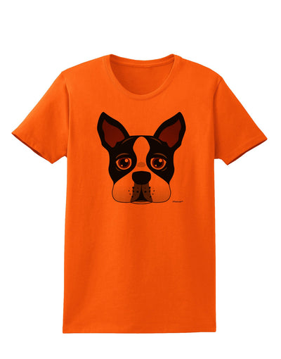 Cute Boston Terrier Dog Face Womens T-Shirt-Womens T-Shirt-TooLoud-Orange-X-Small-Davson Sales