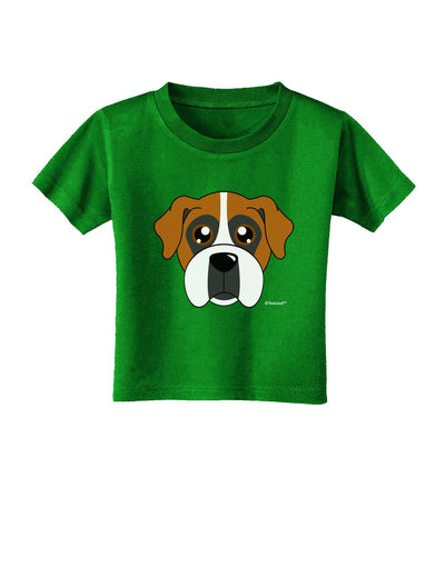 Cute Boxer Dog Toddler T-Shirt Dark-Toddler T-Shirt-TooLoud-Clover-Green-2T-Davson Sales