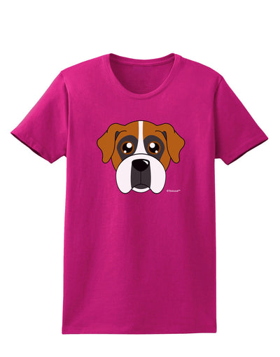 Cute Boxer Dog Womens Dark T-Shirt-Womens T-Shirt-TooLoud-Hot-Pink-Small-Davson Sales