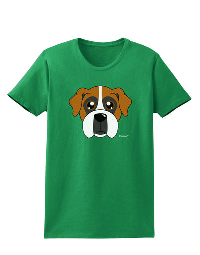 Cute Boxer Dog Womens Dark T-Shirt-Womens T-Shirt-TooLoud-Kelly-Green-X-Small-Davson Sales