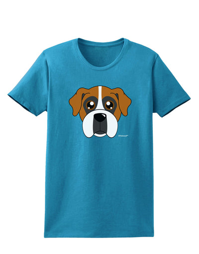 Cute Boxer Dog Womens Dark T-Shirt-Womens T-Shirt-TooLoud-Turquoise-X-Small-Davson Sales