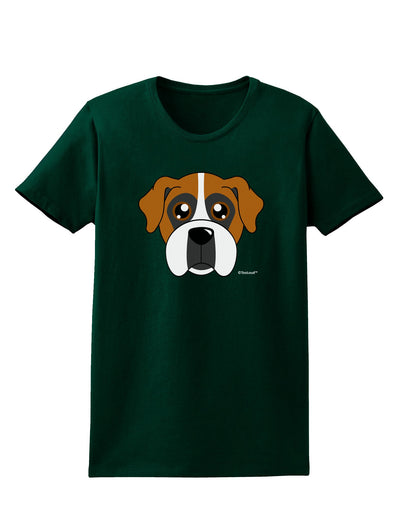 Cute Boxer Dog Womens Dark T-Shirt-Womens T-Shirt-TooLoud-Forest-Green-Small-Davson Sales