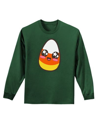 Cute Boy Child Candy Corn Family Halloween Adult Long Sleeve Dark T-Shirt-TooLoud-Dark-Green-Small-Davson Sales