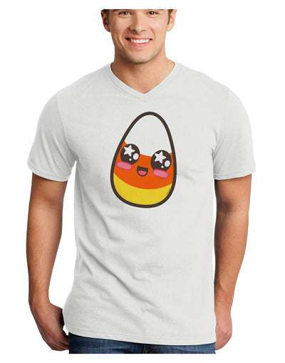 Cute Boy Child Candy Corn Family Halloween Adult V-Neck T-shirt-Mens V-Neck T-Shirt-TooLoud-White-Small-Davson Sales