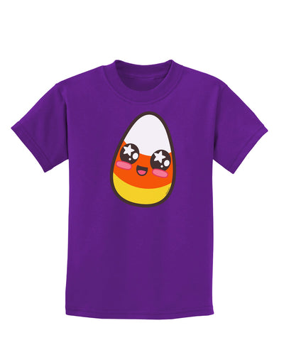 Cute Boy Child Candy Corn Family Halloween Childrens Dark T-Shirt-Childrens T-Shirt-TooLoud-Purple-X-Small-Davson Sales