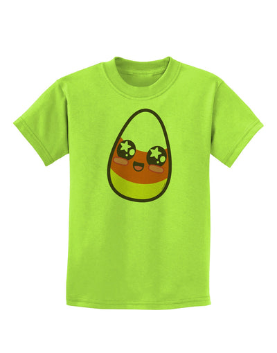 Cute Boy Child Candy Corn Family Halloween Childrens T-Shirt-Childrens T-Shirt-TooLoud-Lime-Green-X-Small-Davson Sales