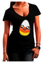 Cute Boy Child Candy Corn Family Halloween Juniors V-Neck Dark T-Shirt-Womens V-Neck T-Shirts-TooLoud-Black-Juniors Fitted Small-Davson Sales