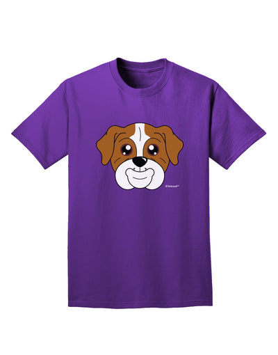 Cute Bulldog - Red Adult Dark T-Shirt by TooLoud-Mens T-Shirt-TooLoud-Purple-Small-Davson Sales