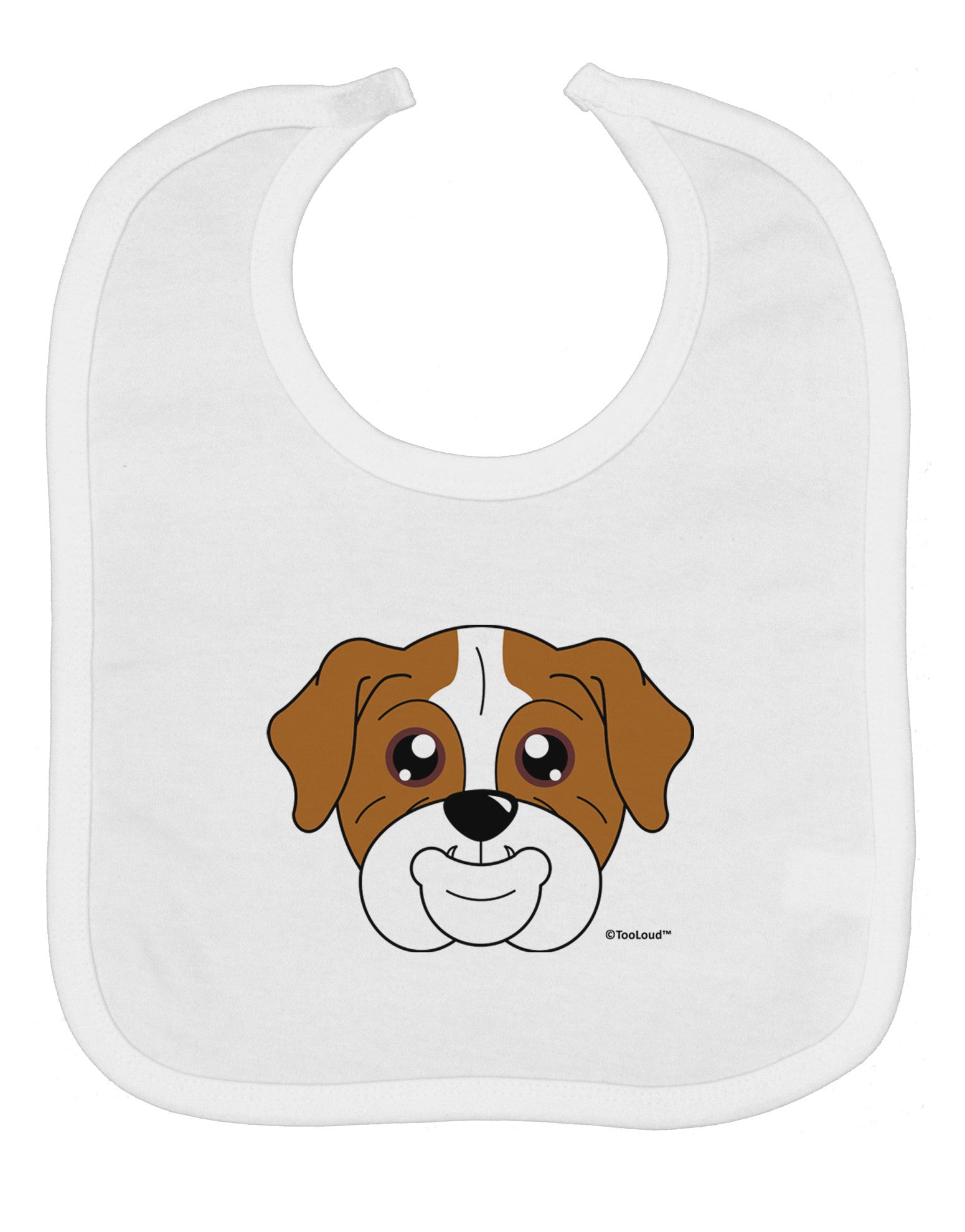 Cute Bulldog - Red Baby Bib by TooLoud