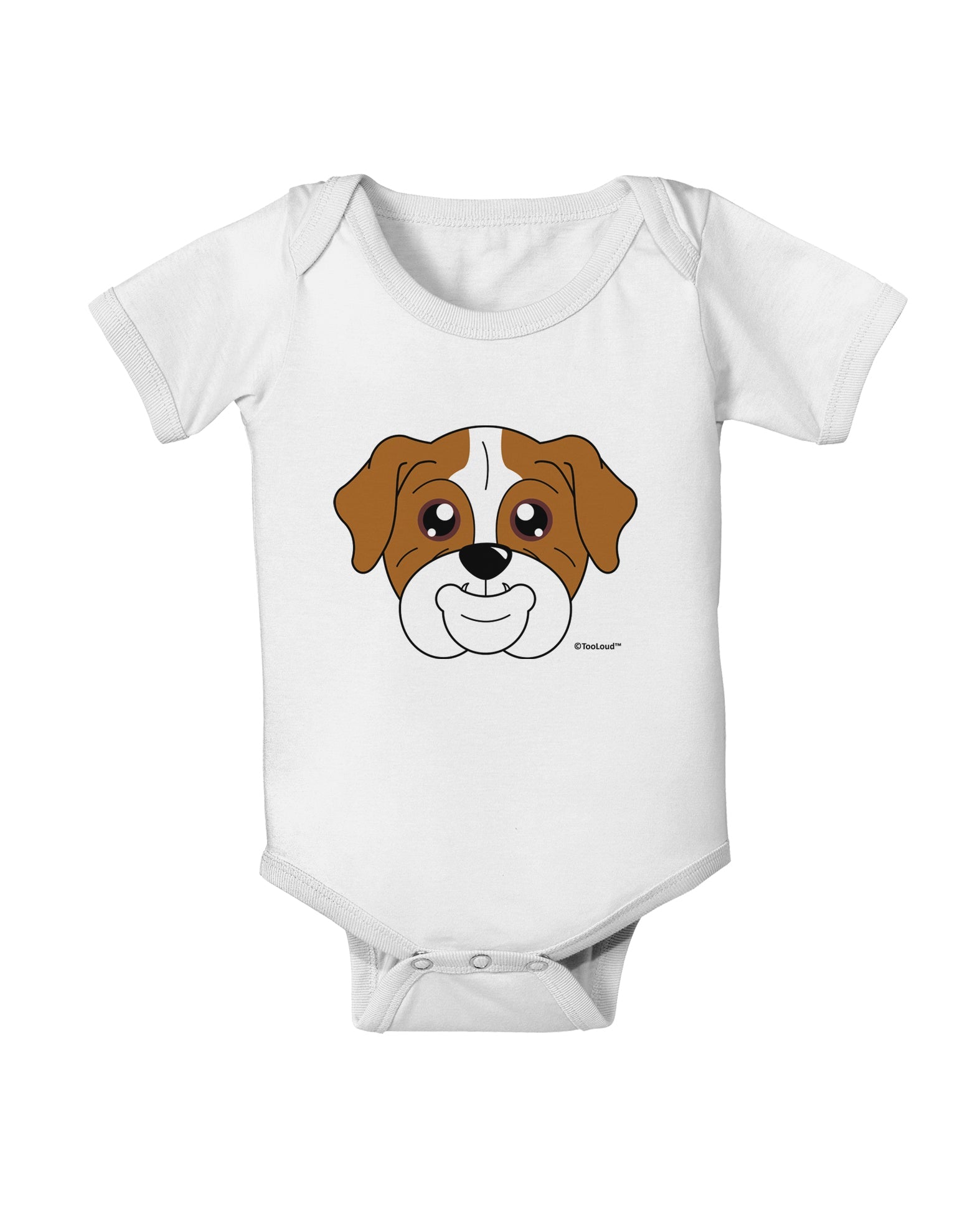 Cute Bulldog - Red Baby Romper Bodysuit by TooLoud-Baby Romper-TooLoud-White-06-Months-Davson Sales