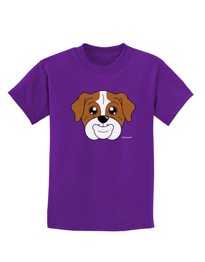 Cute Bulldog - Red Childrens Dark T-Shirt by TooLoud-Childrens T-Shirt-TooLoud-Purple-X-Small-Davson Sales