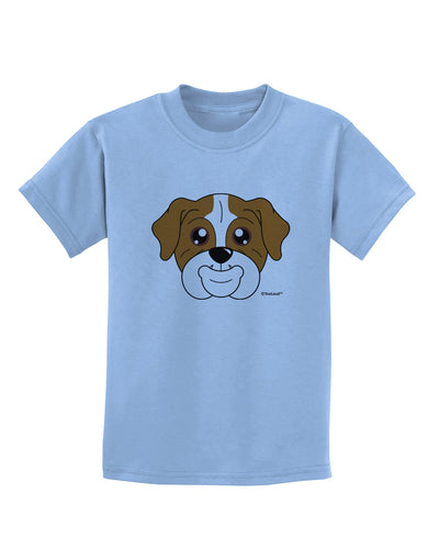 Cute Bulldog - Red Childrens T-Shirt by TooLoud-Childrens T-Shirt-TooLoud-Light-Blue-X-Small-Davson Sales