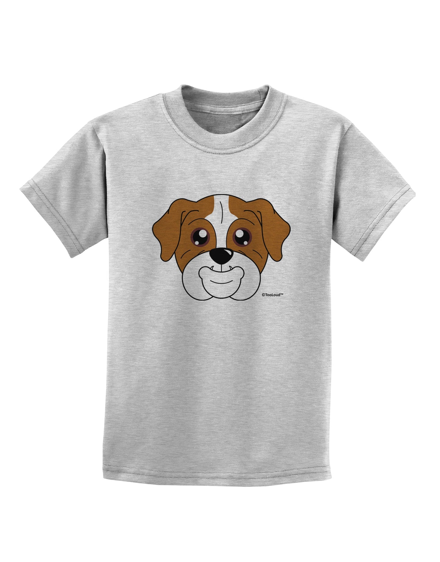 Cute Bulldog - Red Childrens T-Shirt by TooLoud-Childrens T-Shirt-TooLoud-AshGray-X-Small-Davson Sales