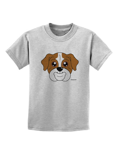 Cute Bulldog - Red Childrens T-Shirt by TooLoud-Childrens T-Shirt-TooLoud-AshGray-X-Small-Davson Sales