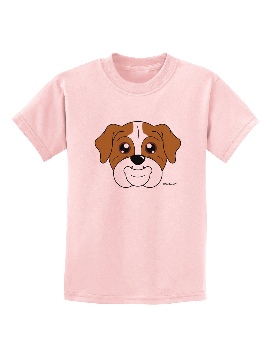 Cute Bulldog - Red Childrens T-Shirt by TooLoud-Childrens T-Shirt-TooLoud-White-X-Small-Davson Sales