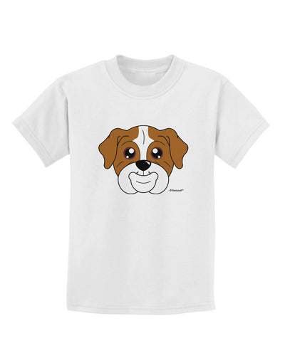 Cute Bulldog - Red Childrens T-Shirt by TooLoud-Childrens T-Shirt-TooLoud-White-X-Small-Davson Sales