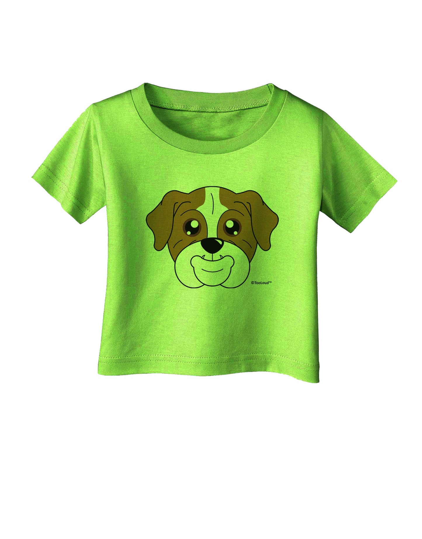 Cute Bulldog - Red Infant T-Shirt by TooLoud-Infant T-Shirt-TooLoud-Lime-Green-06-Months-Davson Sales