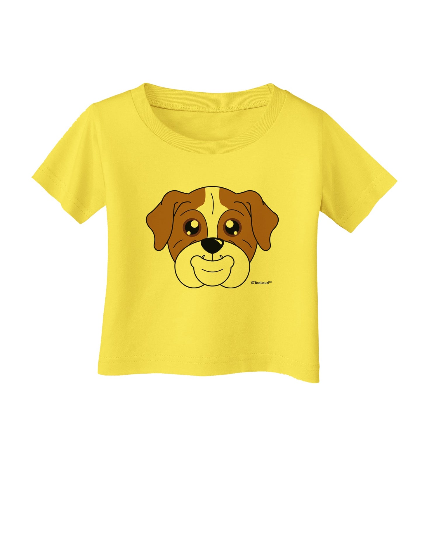 Cute Bulldog - Red Infant T-Shirt by TooLoud-Infant T-Shirt-TooLoud-Yellow-06-Months-Davson Sales