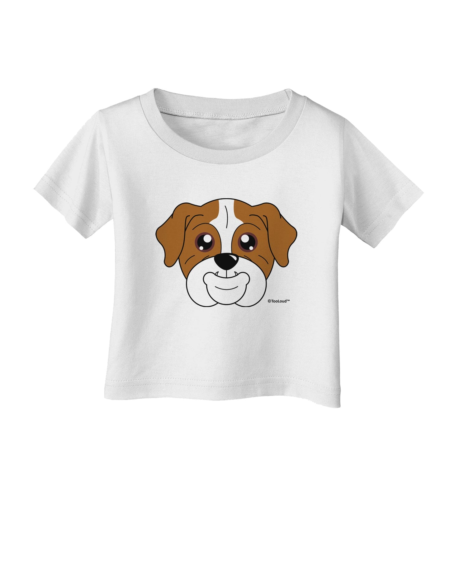 Cute Bulldog - Red Infant T-Shirt by TooLoud-Infant T-Shirt-TooLoud-White-06-Months-Davson Sales