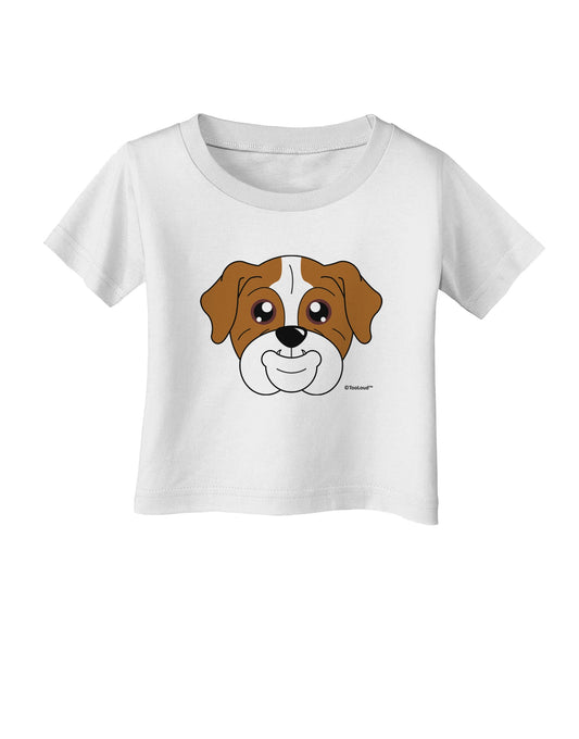 Cute Bulldog - Red Infant T-Shirt by TooLoud-Infant T-Shirt-TooLoud-White-06-Months-Davson Sales