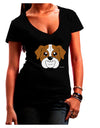 Cute Bulldog - Red Juniors V-Neck Dark T-Shirt by TooLoud-Womens V-Neck T-Shirts-TooLoud-Black-Juniors Fitted Small-Davson Sales