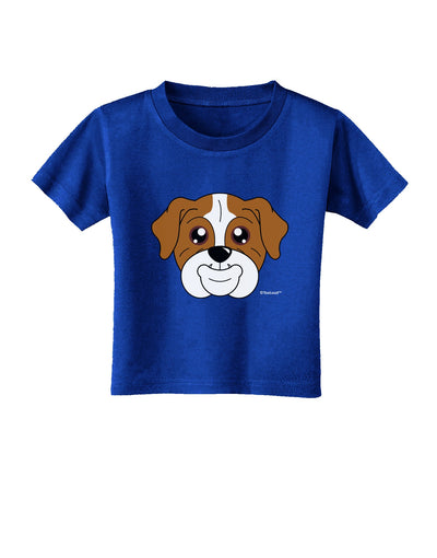 Cute Bulldog - Red Toddler T-Shirt Dark by TooLoud-Toddler T-Shirt-TooLoud-Royal-Blue-2T-Davson Sales