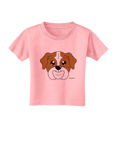 Cute Bulldog - Red Toddler T-Shirt by TooLoud-Toddler T-Shirt-TooLoud-Candy-Pink-2T-Davson Sales