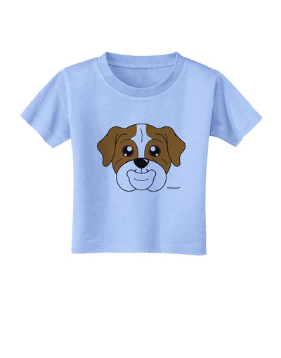 Cute Bulldog - Red Toddler T-Shirt by TooLoud-Toddler T-Shirt-TooLoud-Aquatic-Blue-2T-Davson Sales