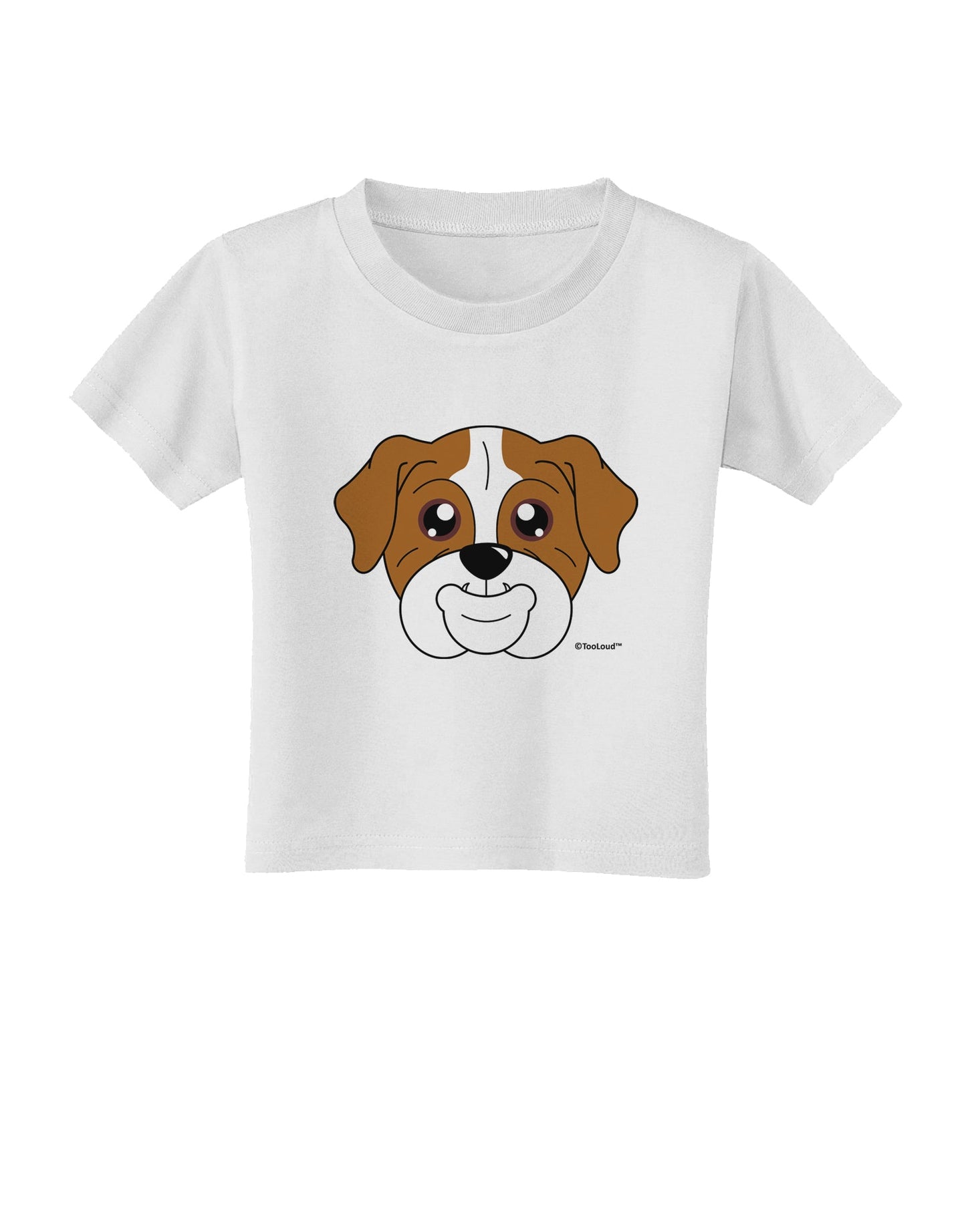 Cute Bulldog - Red Toddler T-Shirt by TooLoud-Toddler T-Shirt-TooLoud-White-2T-Davson Sales