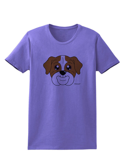 Cute Bulldog - Red Womens T-Shirt by TooLoud-Womens T-Shirt-TooLoud-Violet-X-Small-Davson Sales