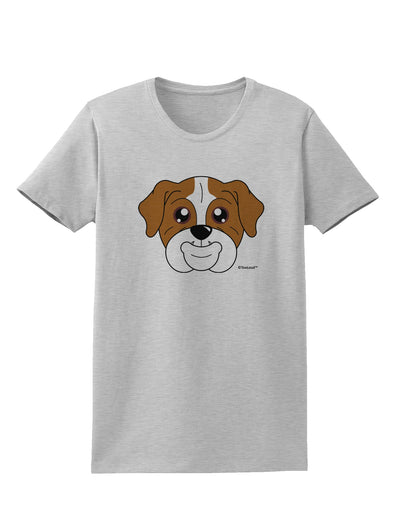 Cute Bulldog - Red Womens T-Shirt by TooLoud-Womens T-Shirt-TooLoud-AshGray-X-Small-Davson Sales