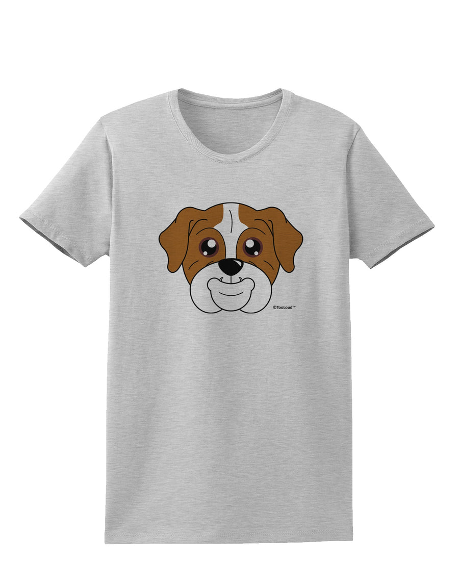 Cute Bulldog - Red Womens T-Shirt by TooLoud-Womens T-Shirt-TooLoud-White-X-Small-Davson Sales