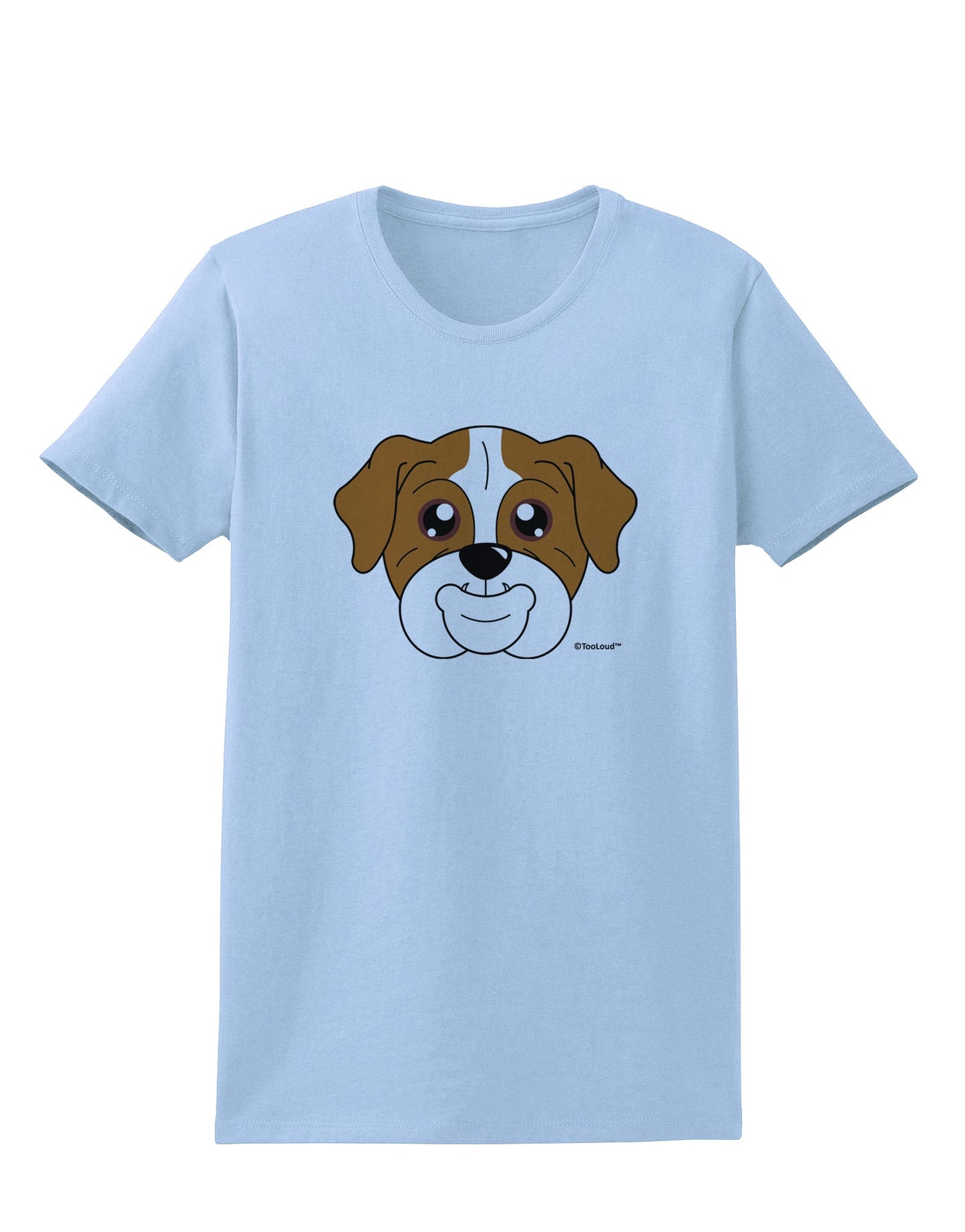 Cute Bulldog - Red Womens T-Shirt by TooLoud-Womens T-Shirt-TooLoud-Light-Blue-X-Small-Davson Sales