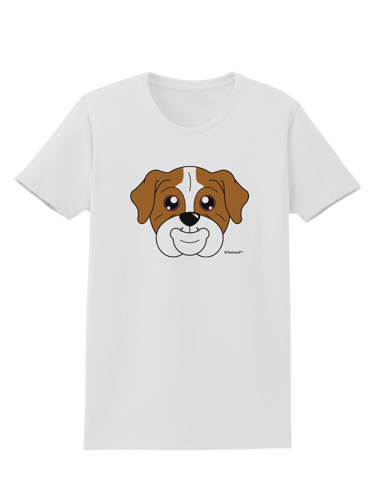 Cute Bulldog - Red Womens T-Shirt by TooLoud-Womens T-Shirt-TooLoud-White-X-Small-Davson Sales